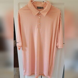 Ashworth Orange And White Polo Shirt